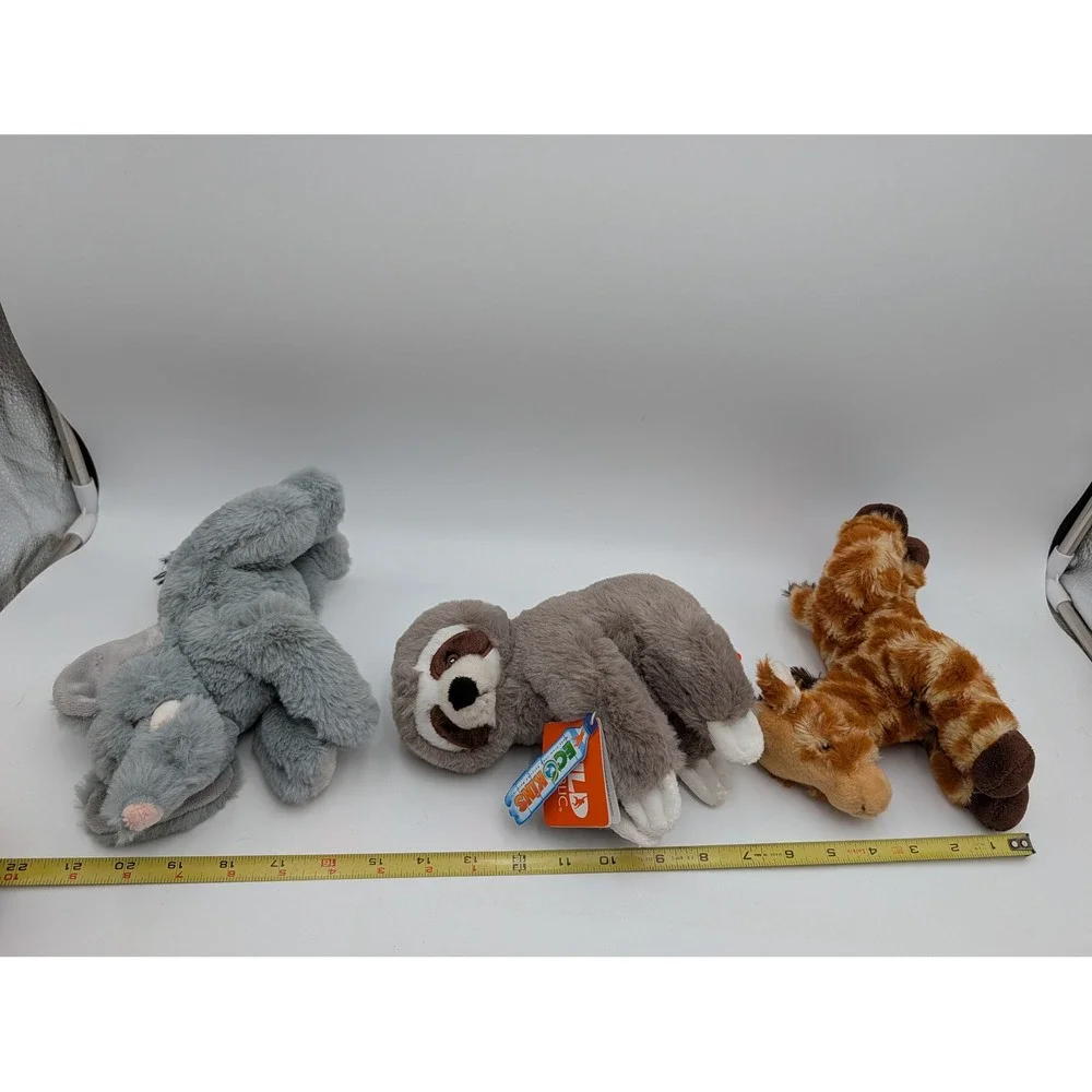 Wild Republic Plush Lot Elephant Sloth Giraffe Safari Lot of 3 Stuffed Animal